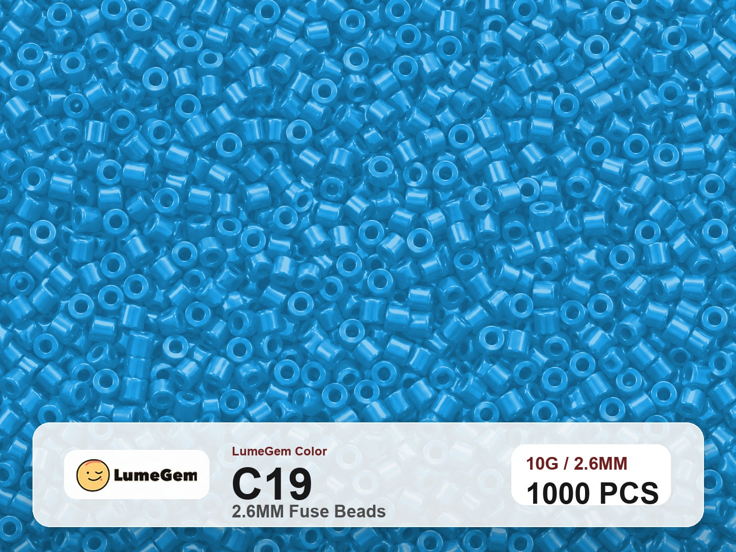 LumeGem C19 Blue C19 2.6mm fuse beads
