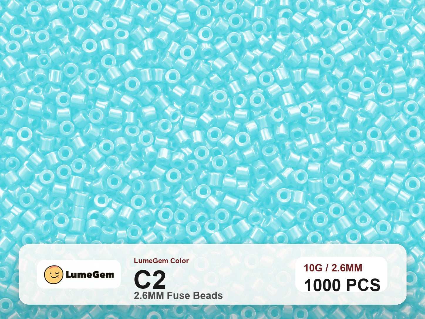 LumeGem C2 Blue C2 2.6mm fuse beads