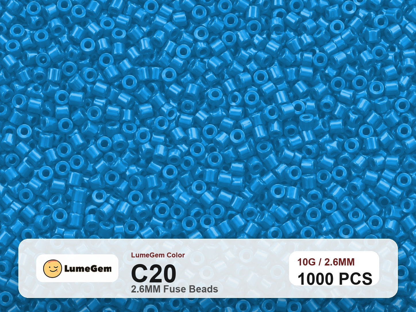 LumeGem C20 Blue C20 2.6mm fuse beads