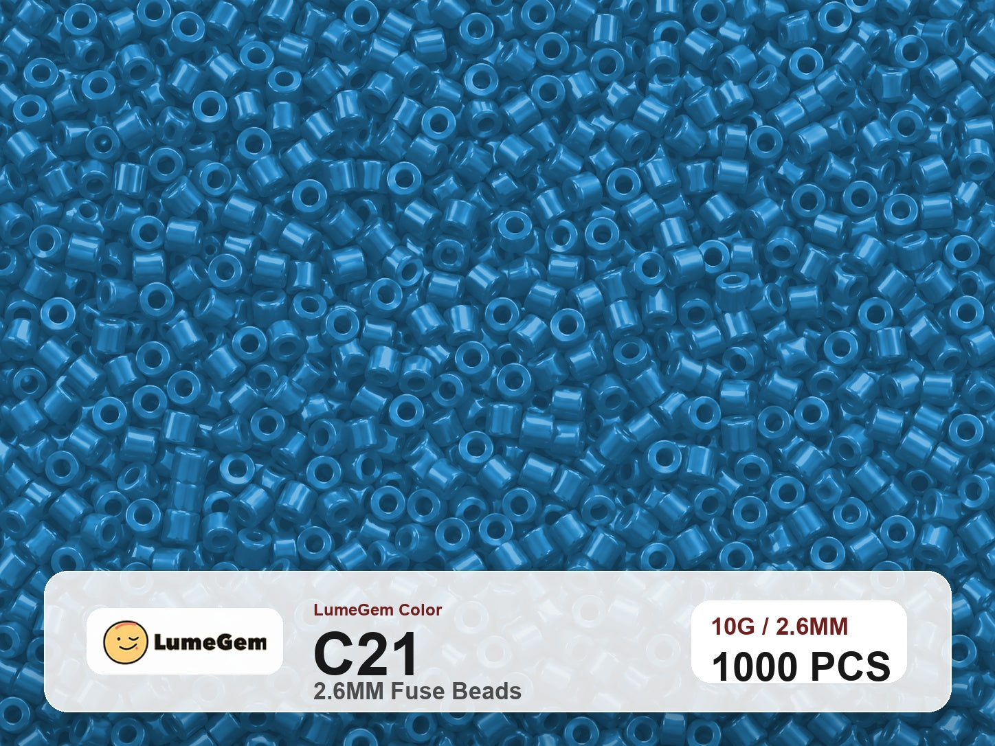 LumeGem C21 Blue C21 2.6mm fuse beads