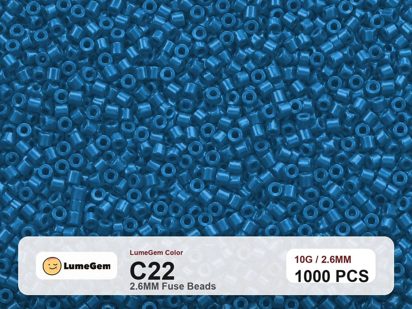 LumeGem C22 Blue C22 2.6mm fuse beads