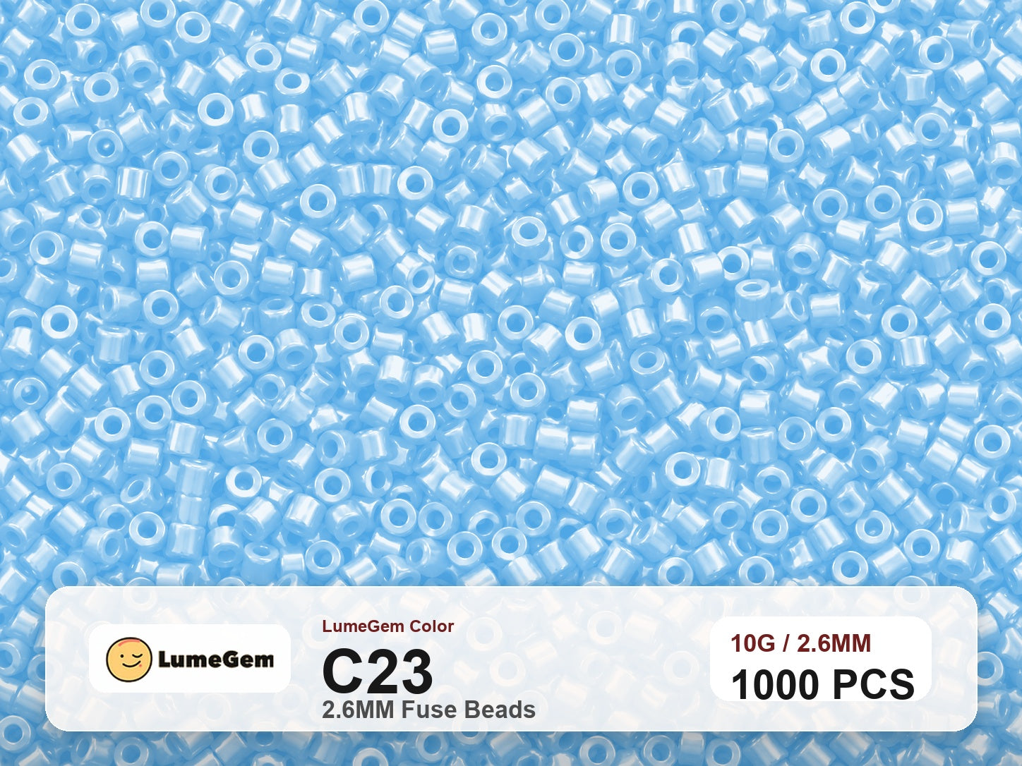 LumeGem C23 Blue C23 2.6mm fuse beads