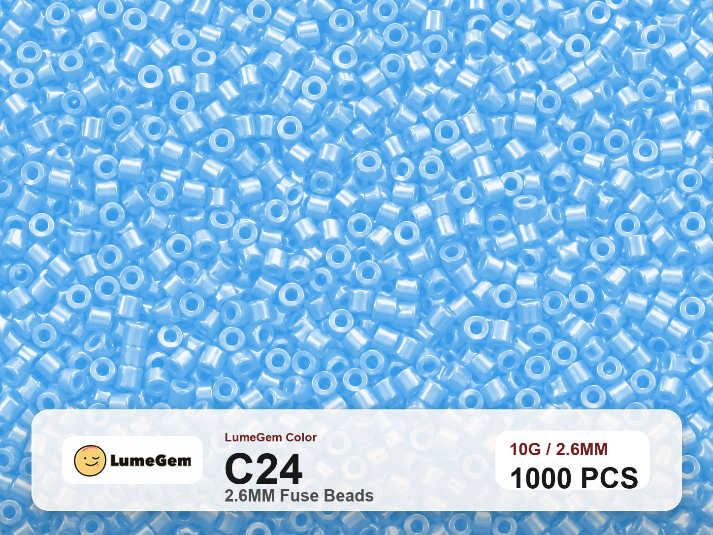 LumeGem C24 Blue C24 2.6mm fuse beads