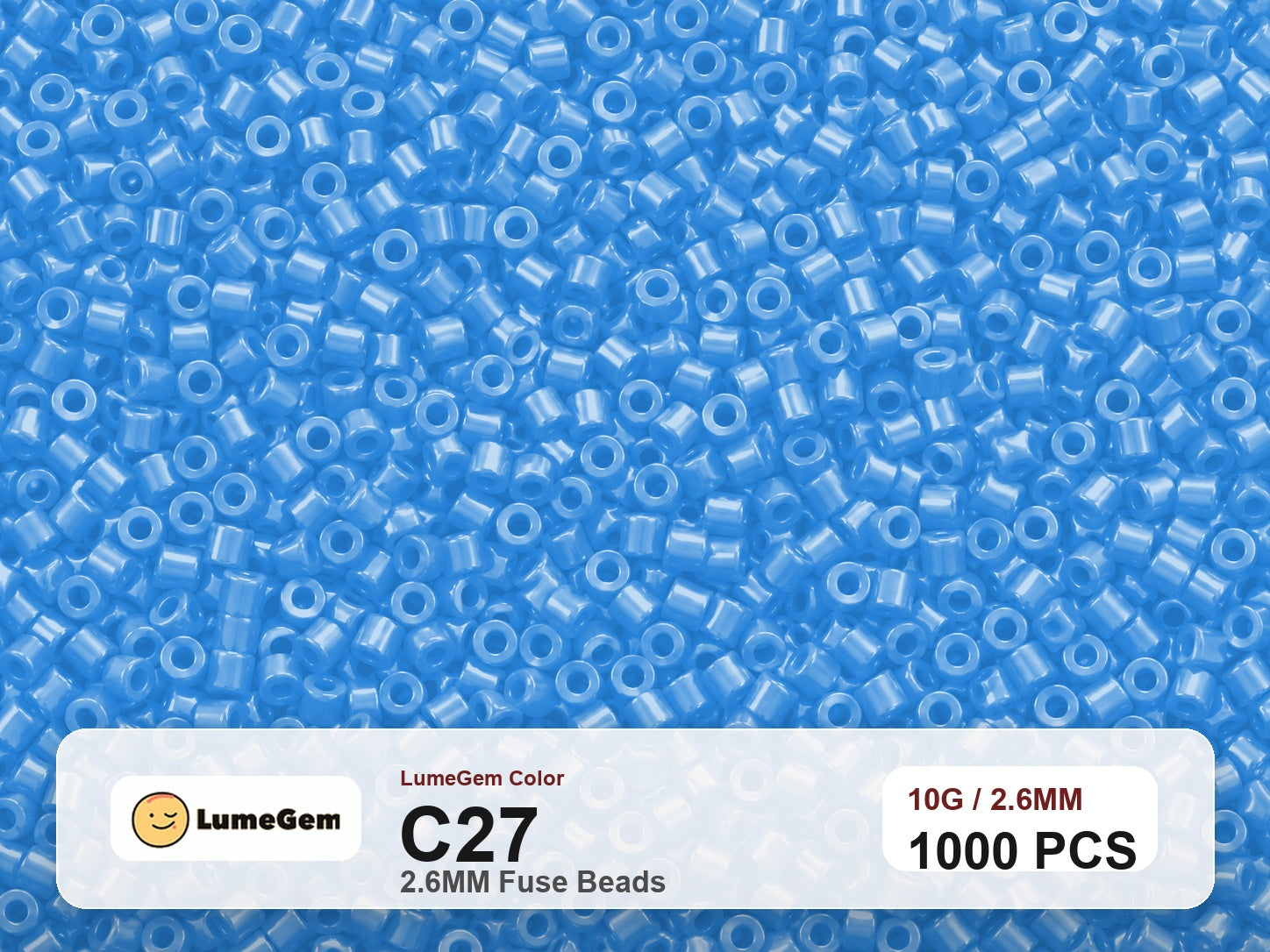 LumeGem C27 Blue C27 2.6mm fuse beads