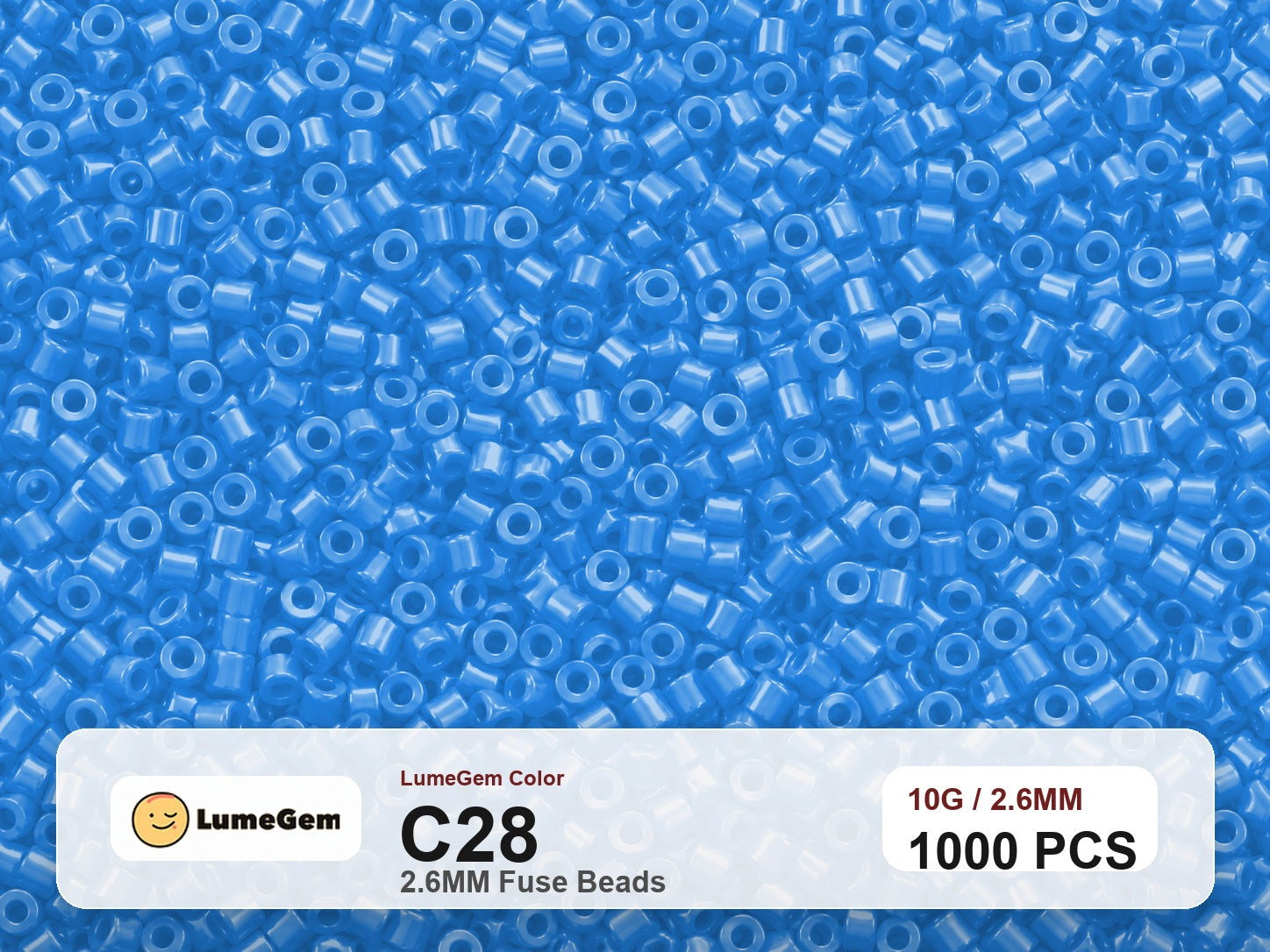 LumeGem C28 Blue C28 2.6mm fuse beads