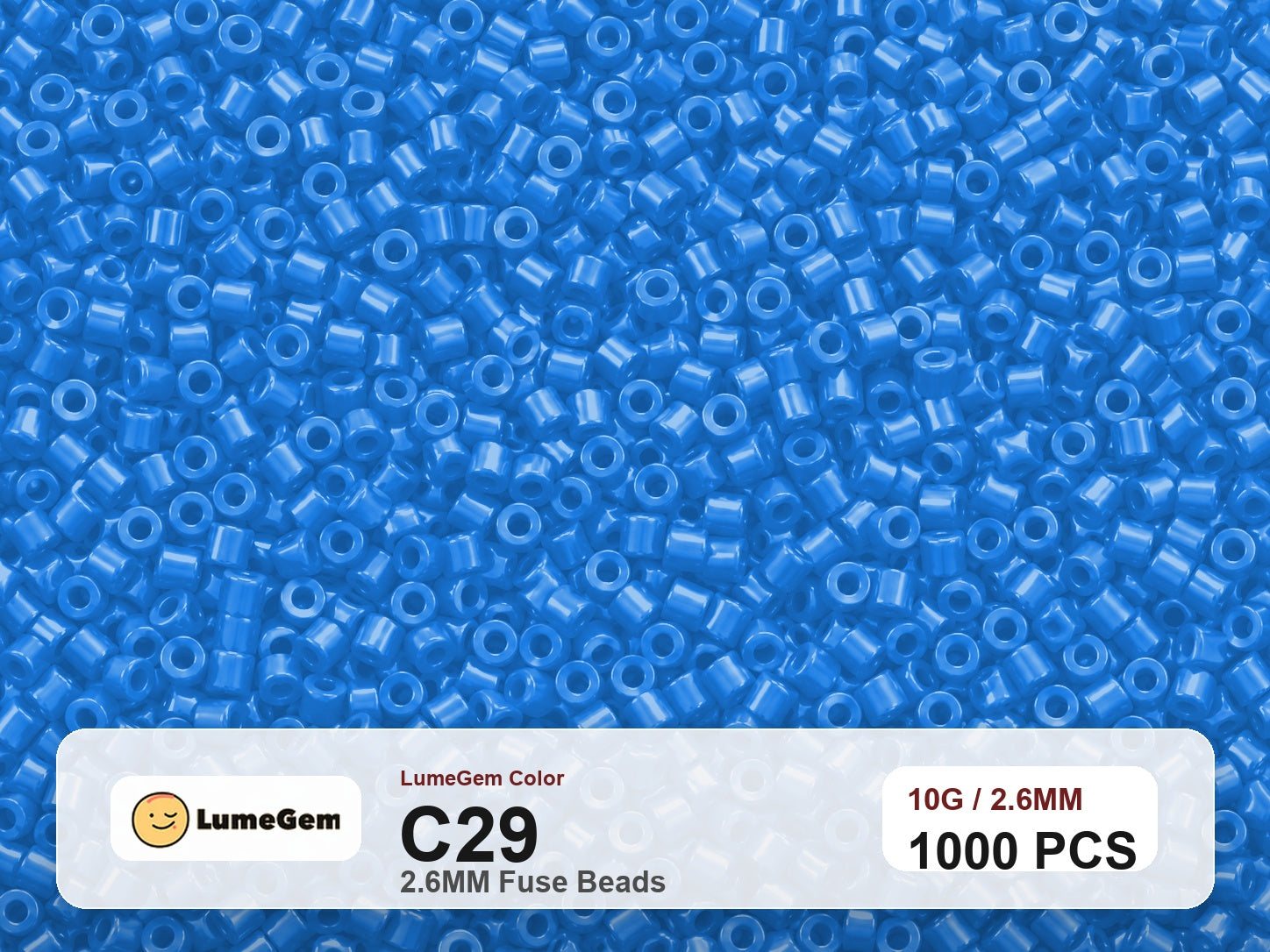 LumeGem C29 Blue C29 2.6mm fuse beads