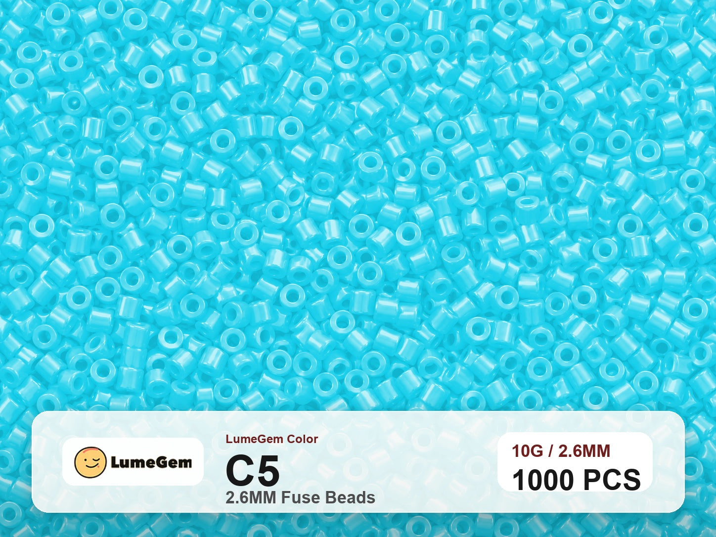 LumeGem C5 Blue C5 2.6mm fuse beads