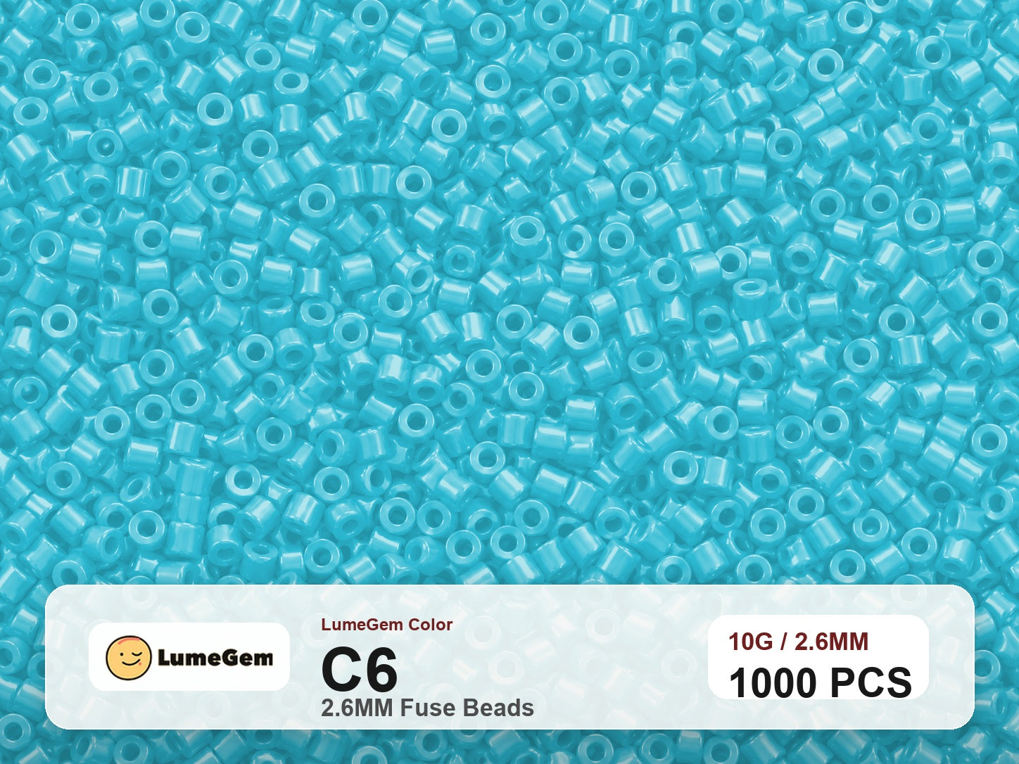LumeGem C6 Blue C6 2.6mm fuse beads