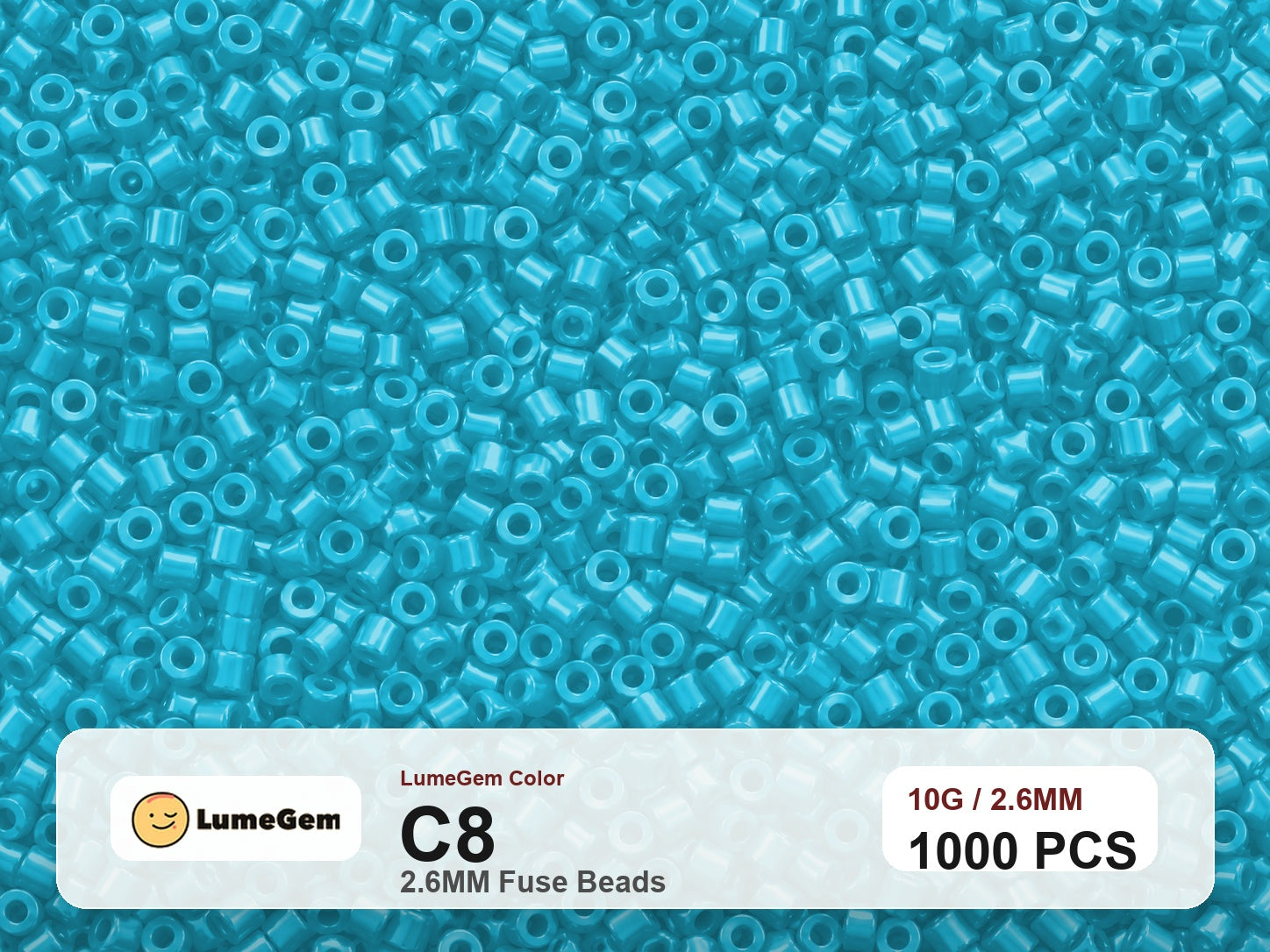 LumeGem C8 Blue C8 2.6mm fuse beads