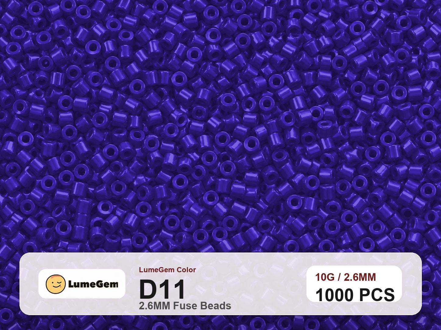 LumeGem D11 Purple D11 2.6mm fuse beads