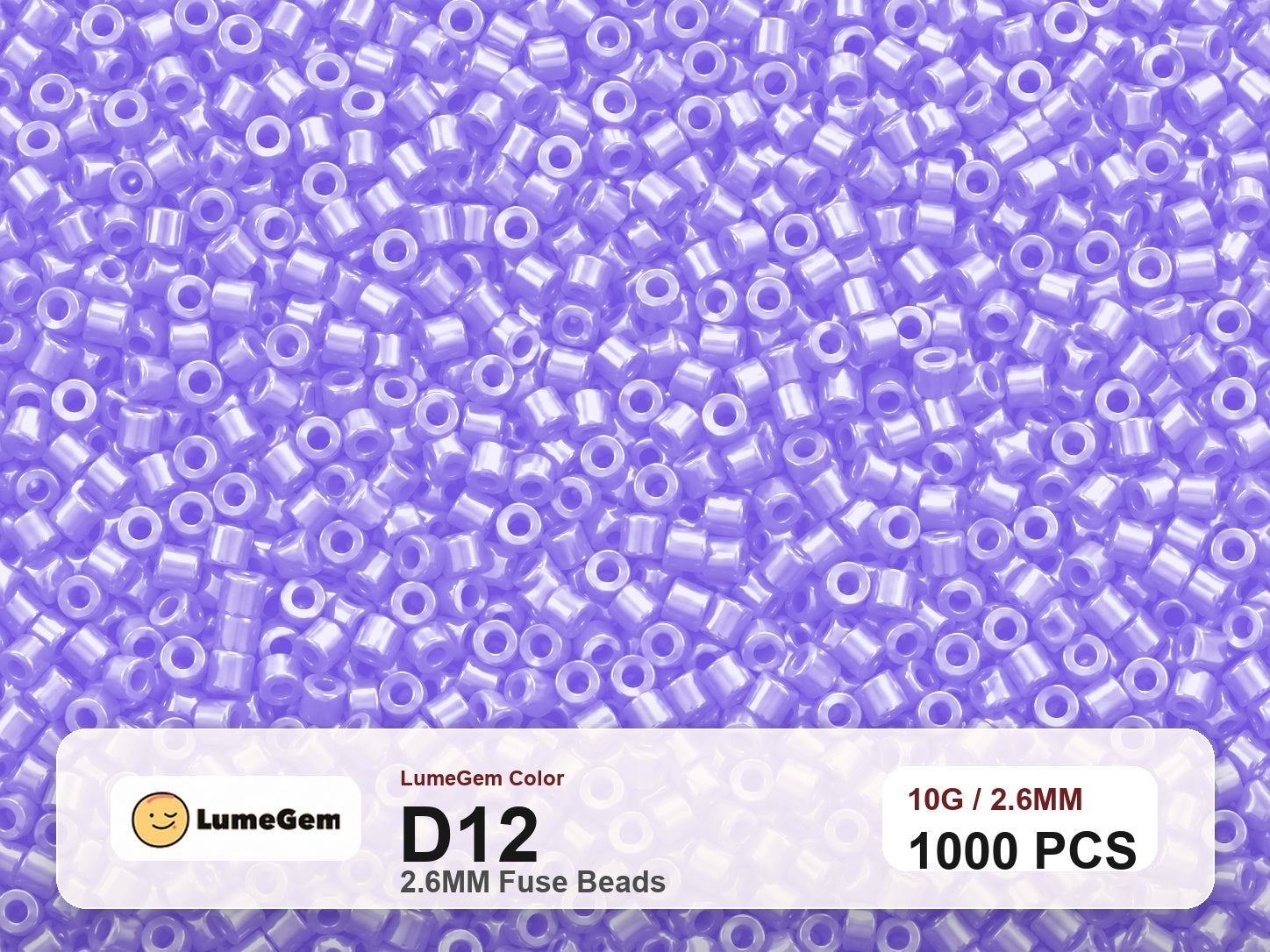 LumeGem D12 Purple D12 2.6mm fuse beads