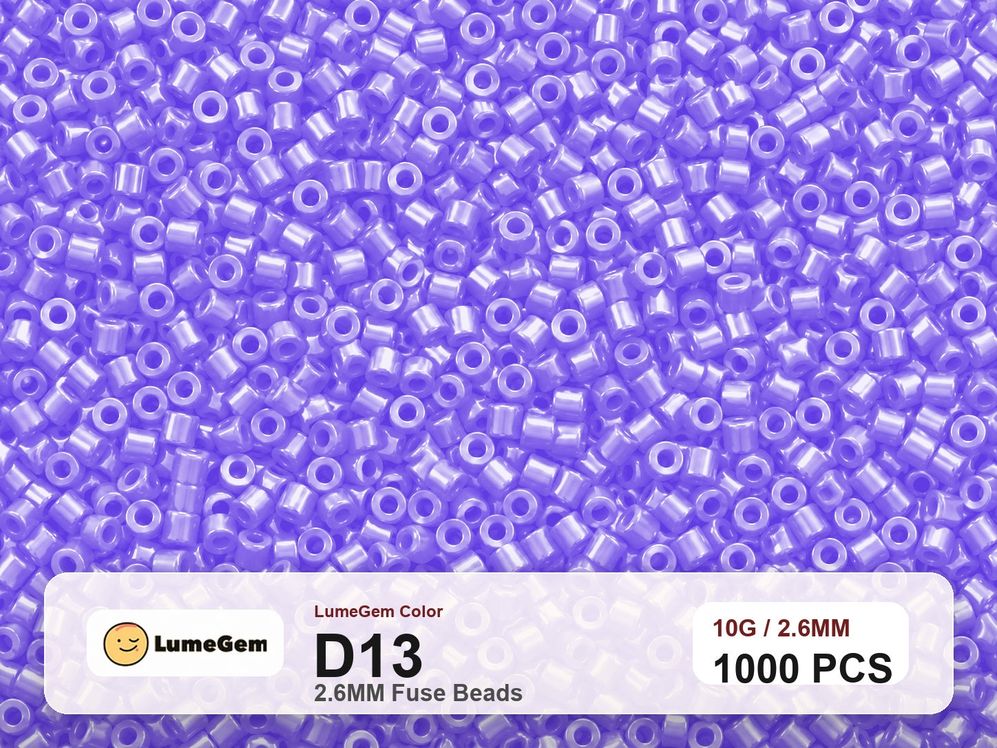LumeGem D13 Purple D13 2.6mm fuse beads