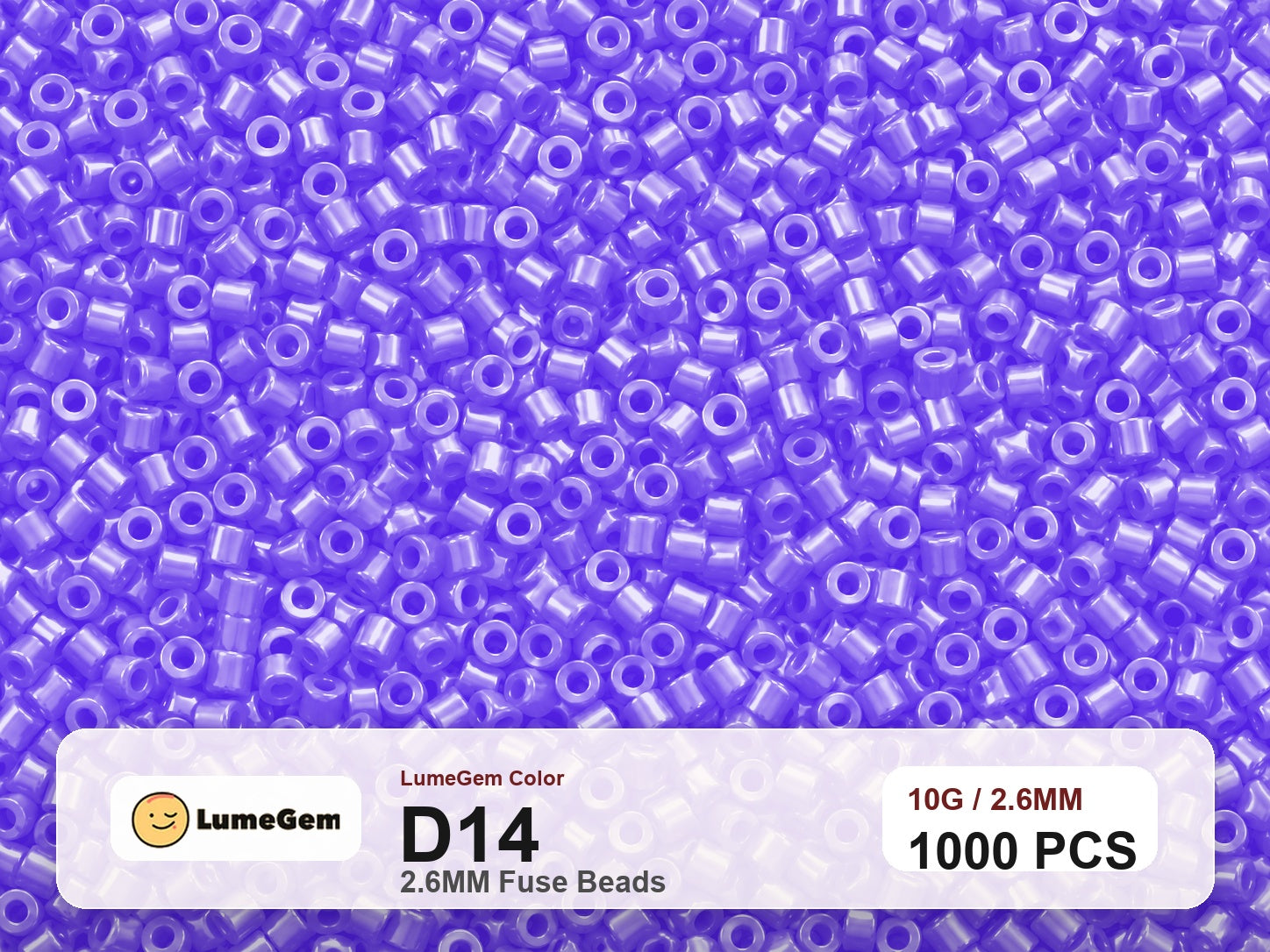 LumeGem D14 Purple D14 2.6mm fuse beads