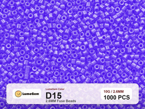 LumeGem D15 Purple D15 2.6mm fuse beads