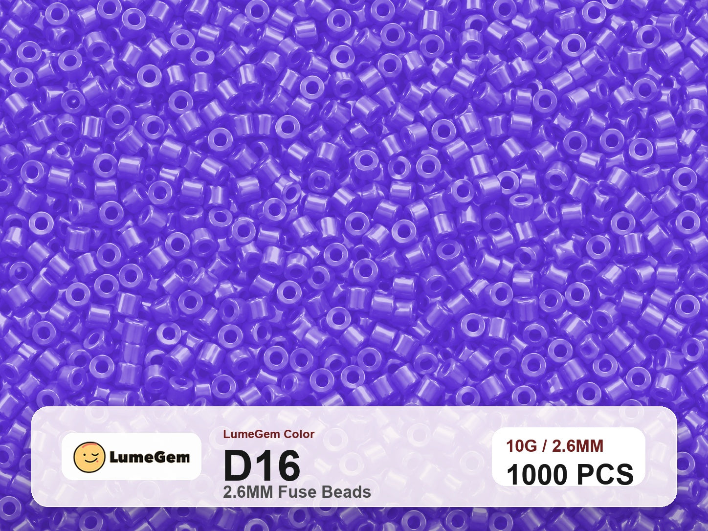 LumeGem D16 Purple D16 2.6mm fuse beads