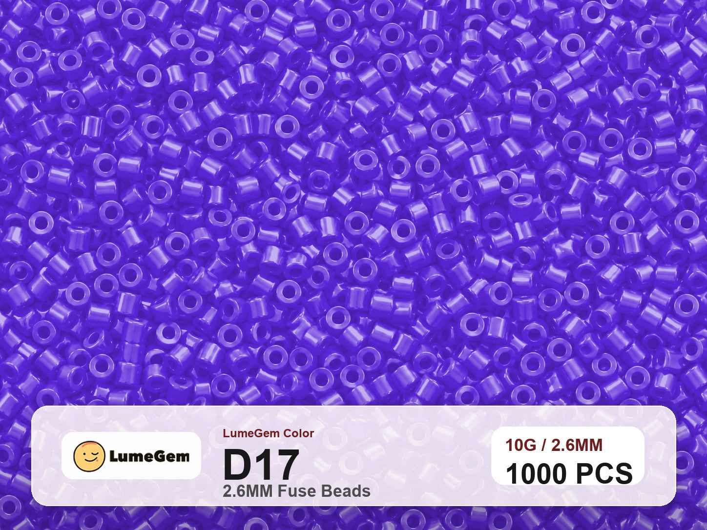 LumeGem D17 Purple D17 2.6mm fuse beads