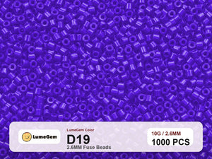 LumeGem D19 Purple D19 2.6mm fuse beads