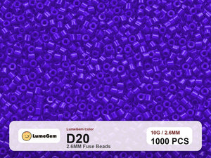 LumeGem D20 Purple D20 2.6mm fuse beads