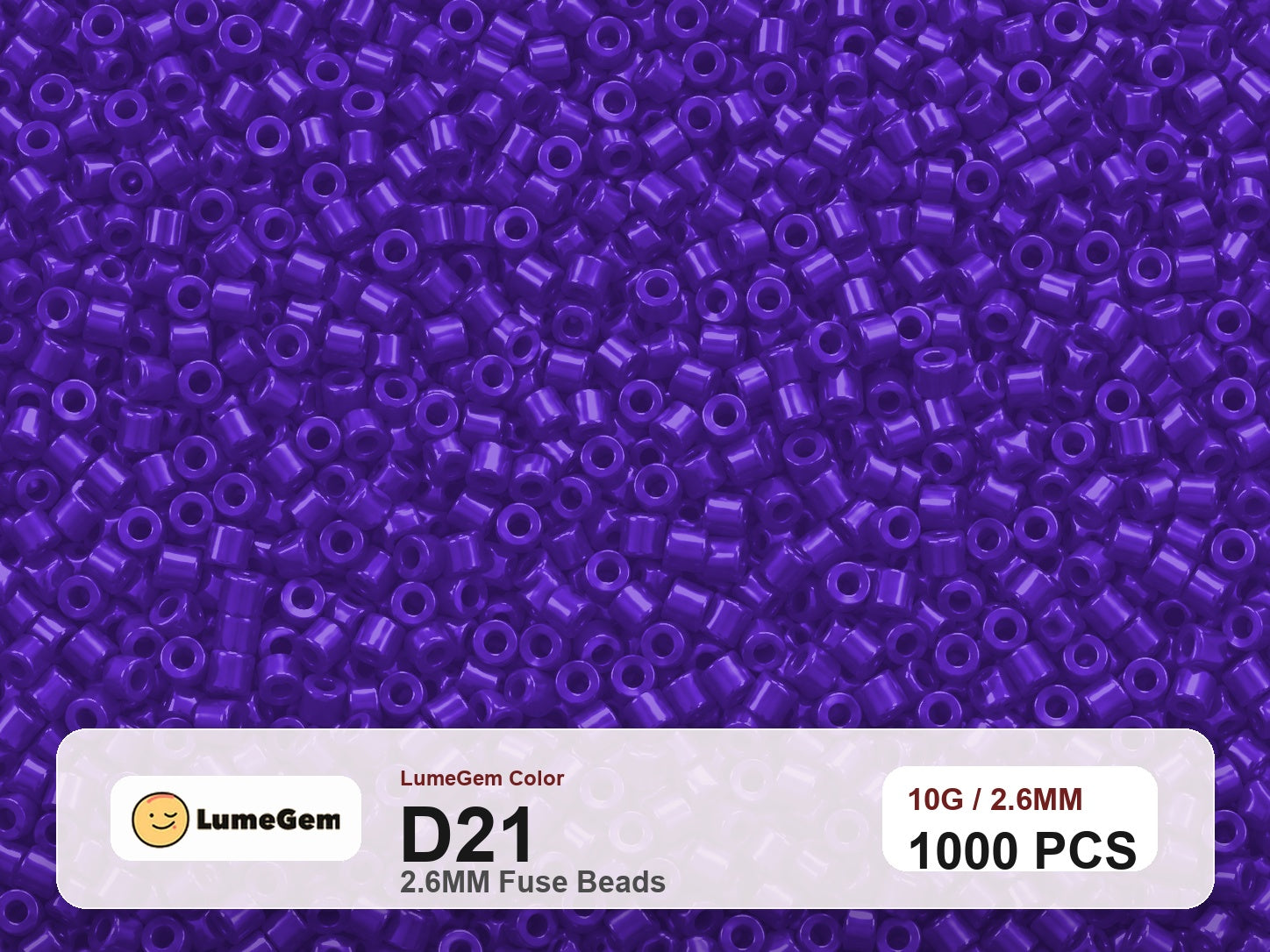 LumeGem D21 Purple D21 2.6mm fuse beads