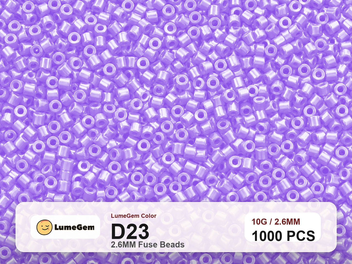 LumeGem D23 Purple D23 2.6mm fuse beads