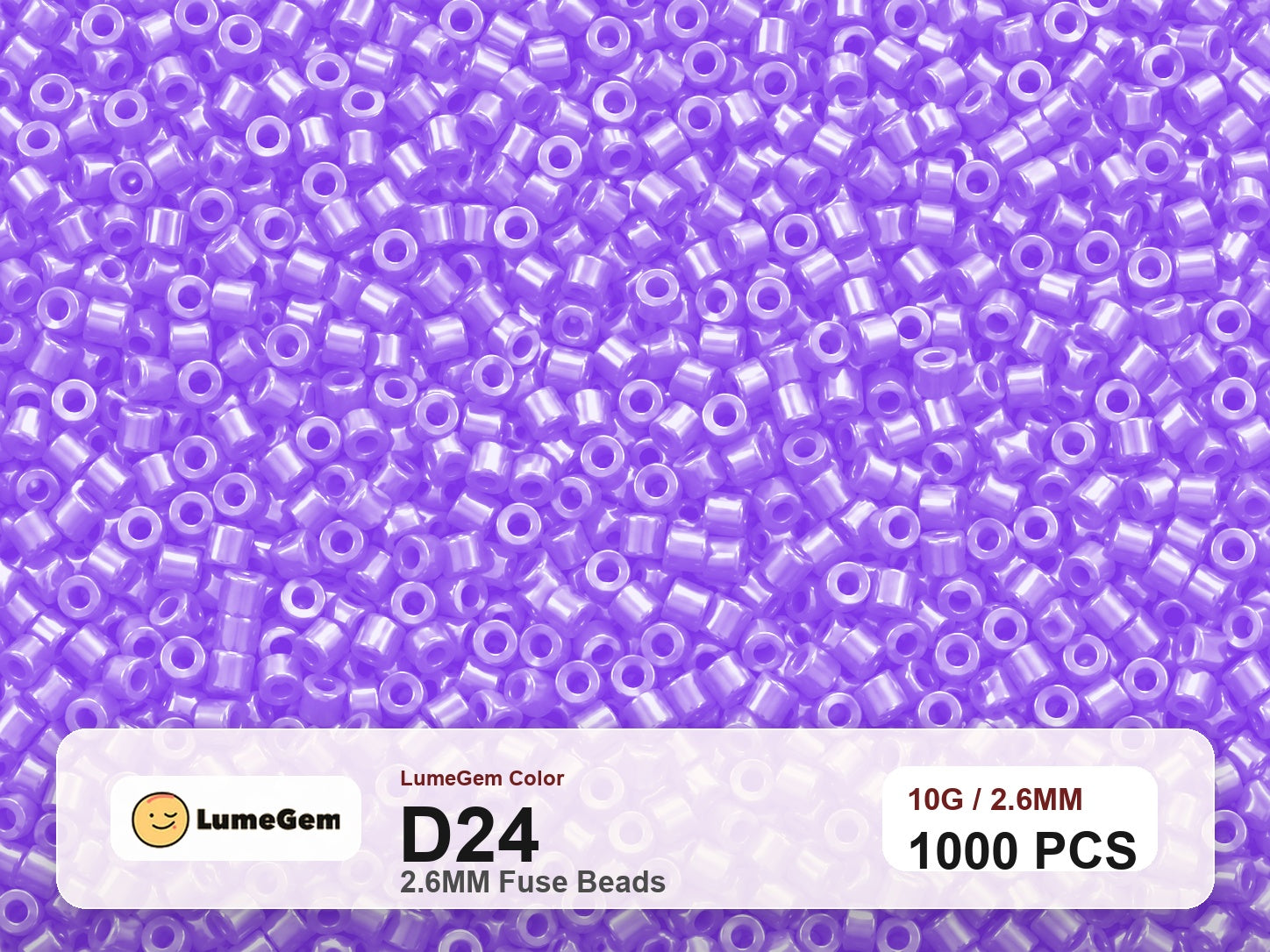 LumeGem D24 Purple D24 2.6mm fuse beads