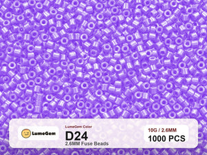 LumeGem D24 Purple D24 2.6mm fuse beads