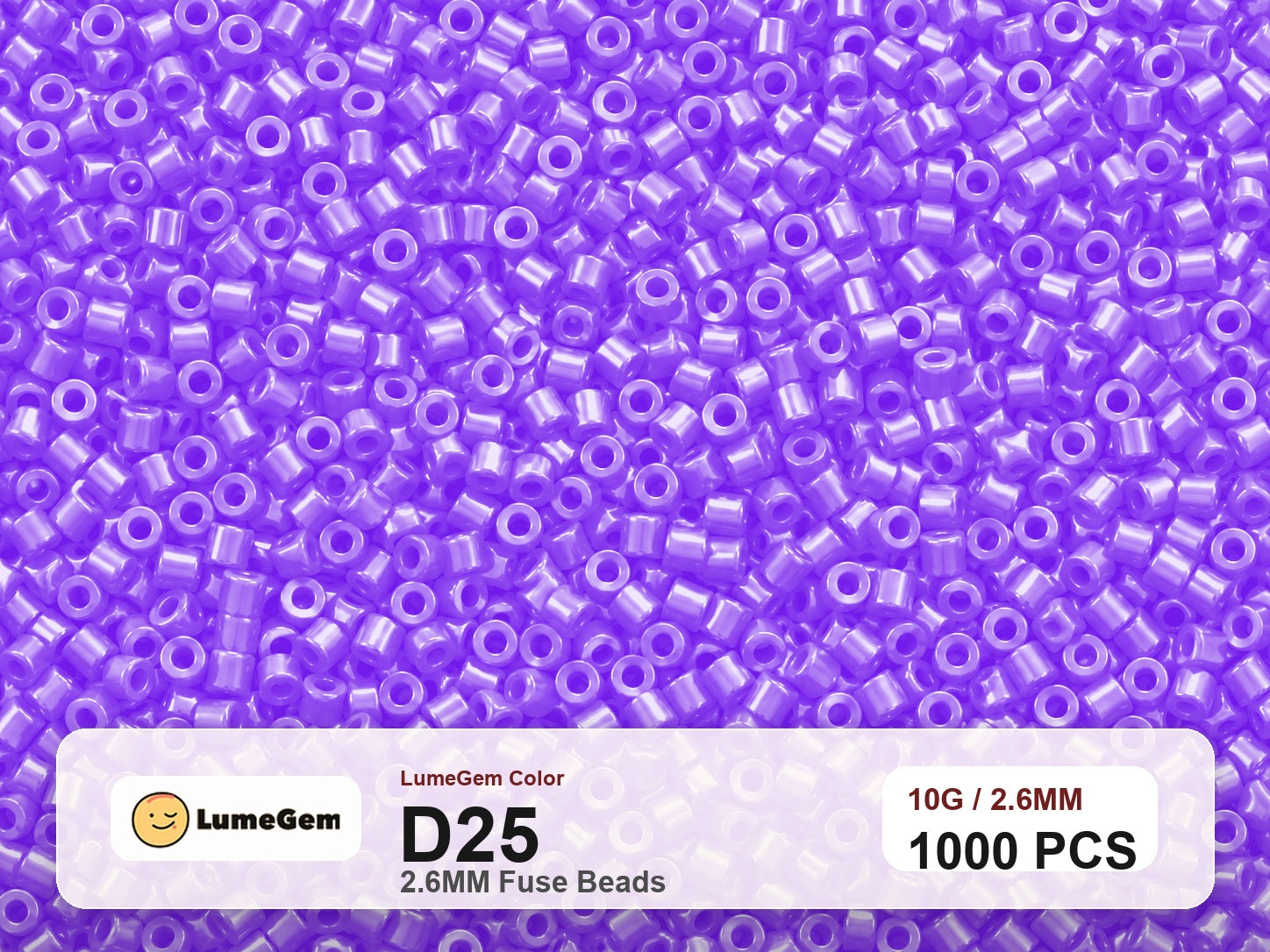 LumeGem D25 Purple D25 2.6mm fuse beads