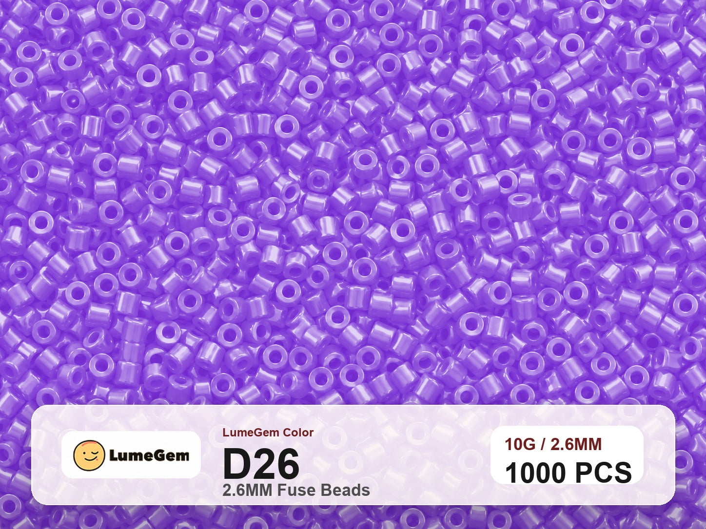 LumeGem D26 Purple D26 2.6mm fuse beads