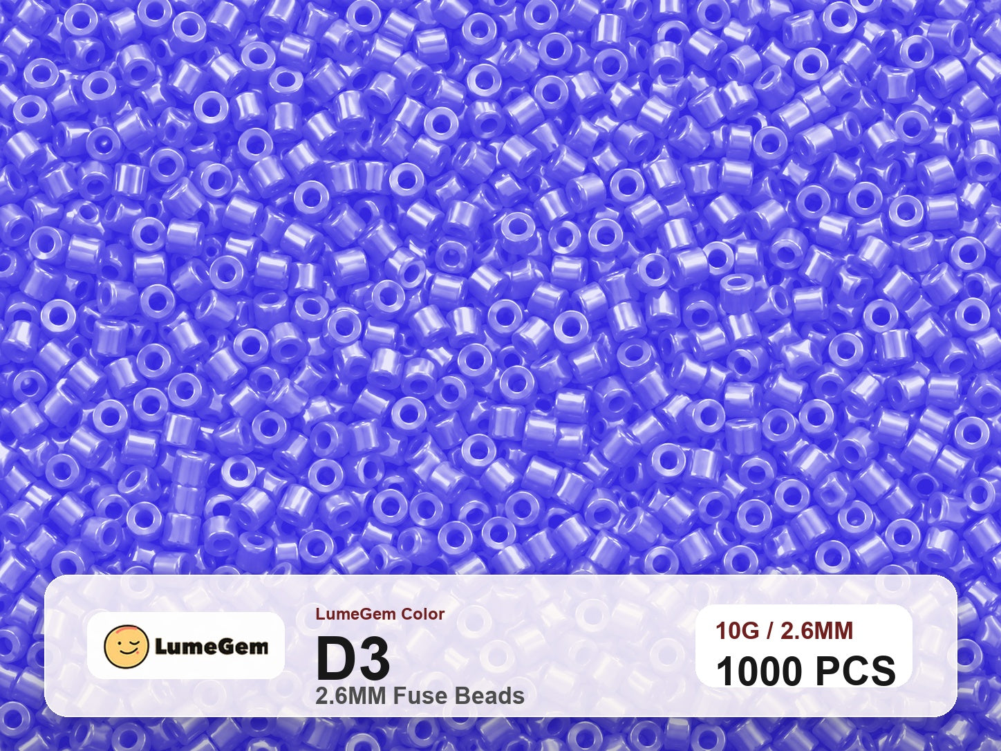 LumeGem D3 Purple D3 2.6mm fuse beads
