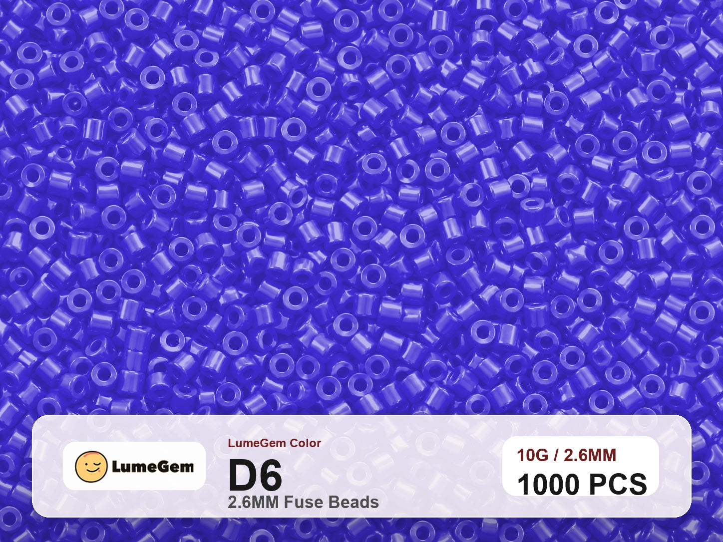LumeGem D6 Purple D6 2.6mm fuse beads