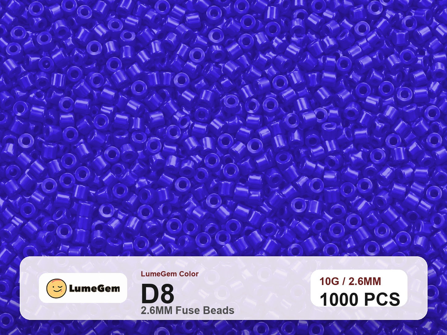 LumeGem D8 Purple D8 2.6mm fuse beads