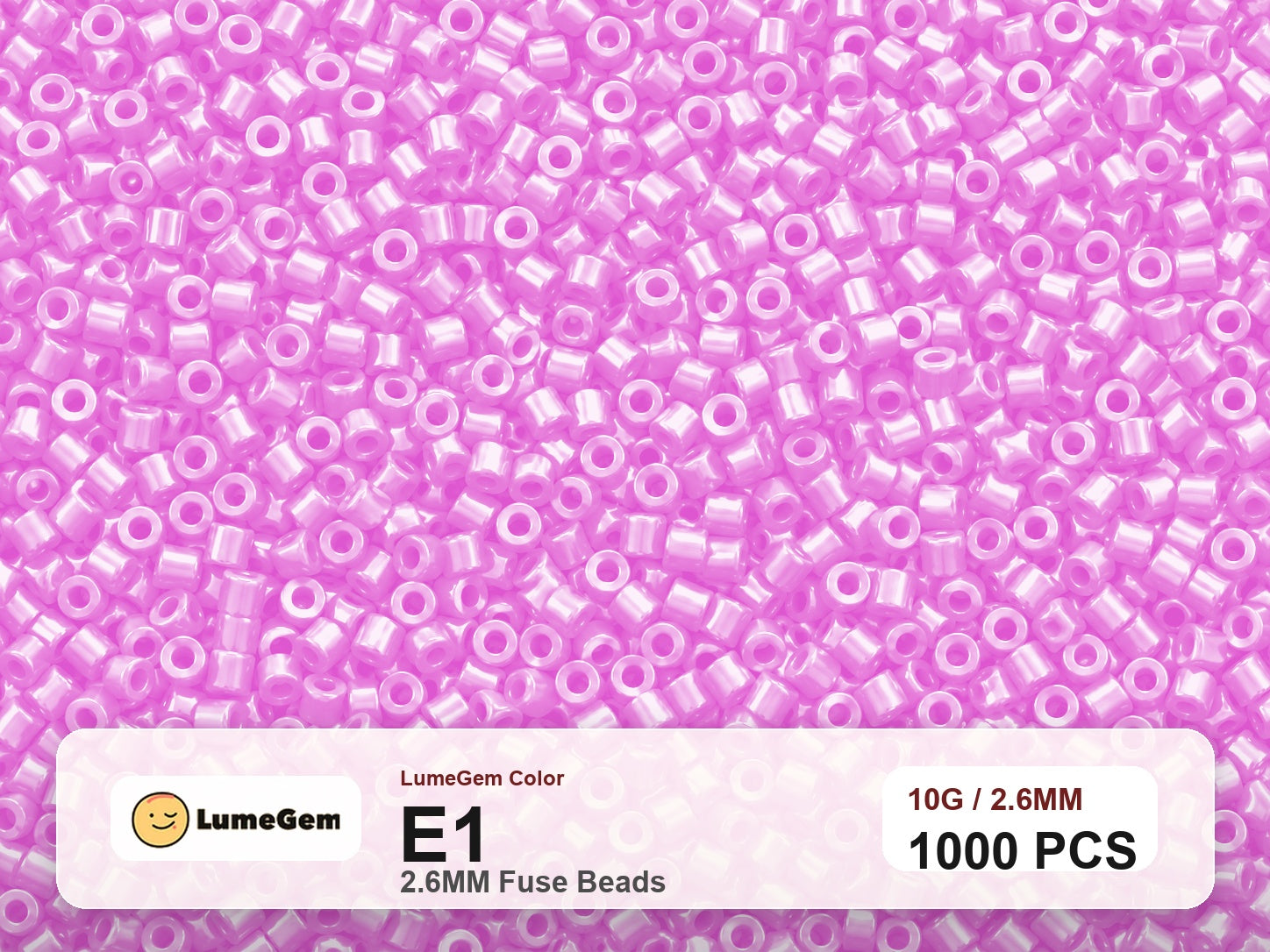 LumeGem E1 Pink E1 2.6mm fuse beads