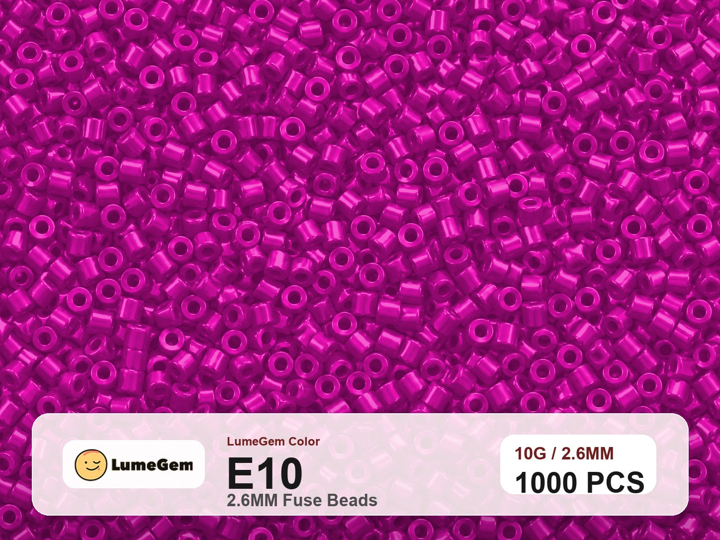 LumeGem E10 Pink E10 2.6mm fuse beads