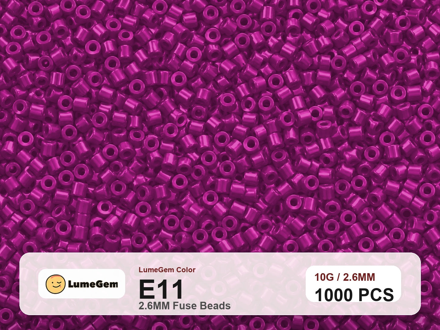 LumeGem E11 Pink E11 2.6mm fuse beads