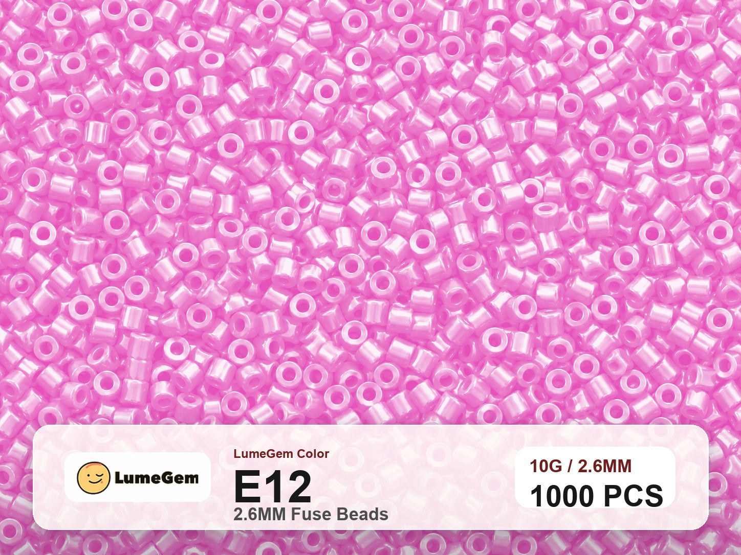 LumeGem E12 Pink E12 2.6mm fuse beads