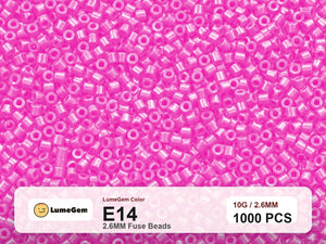 LumeGem E14 Pink E14 2.6mm fuse beads