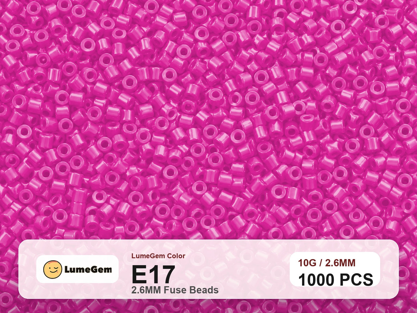 LumeGem E17 Pink E17 2.6mm fuse beads