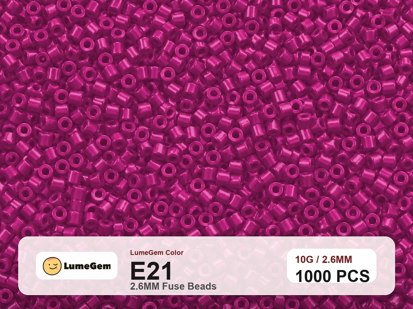 LumeGem E21 Pink E21 2.6mm fuse beads