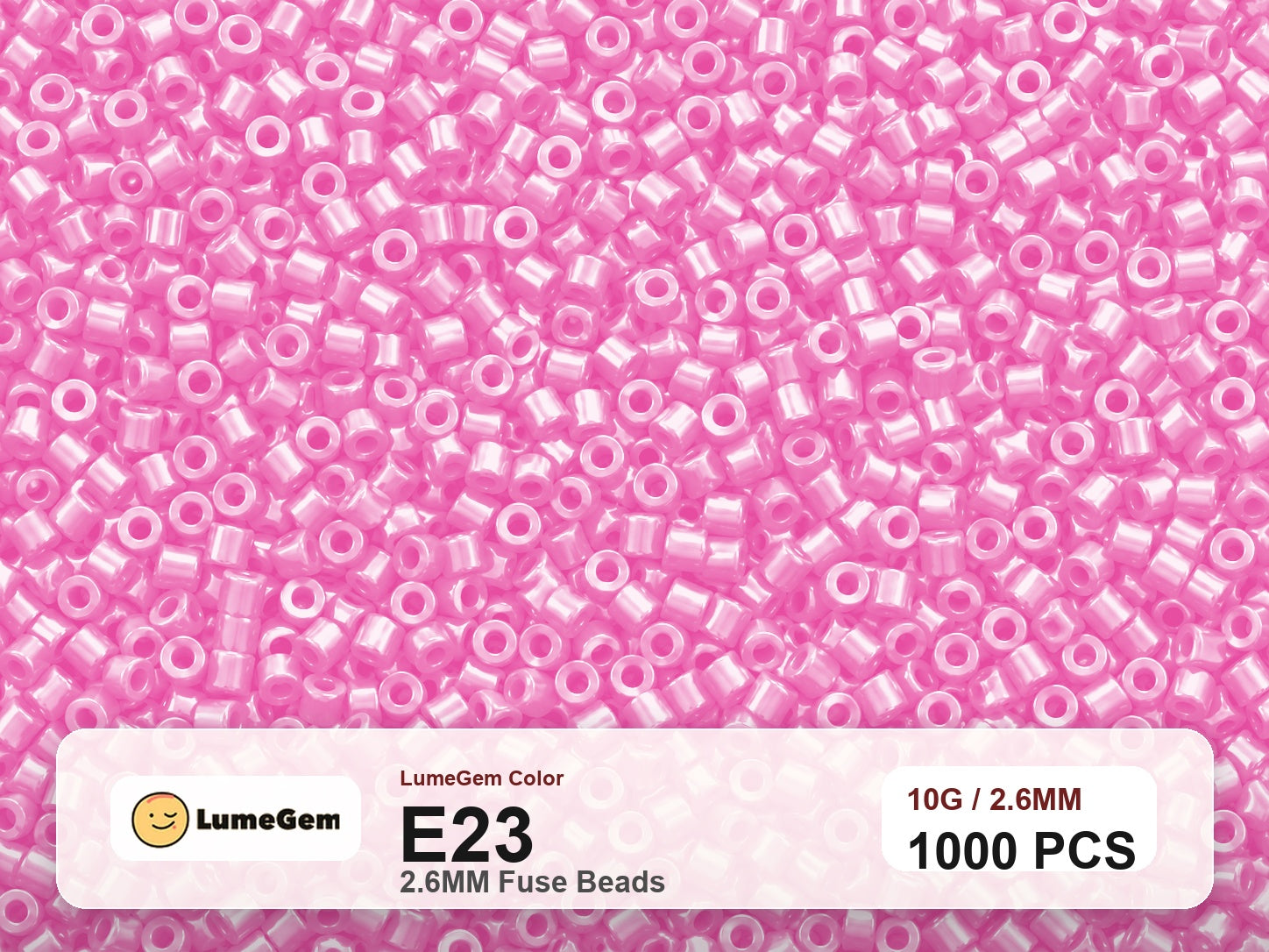 LumeGem E23 Pink E23 2.6mm fuse beads