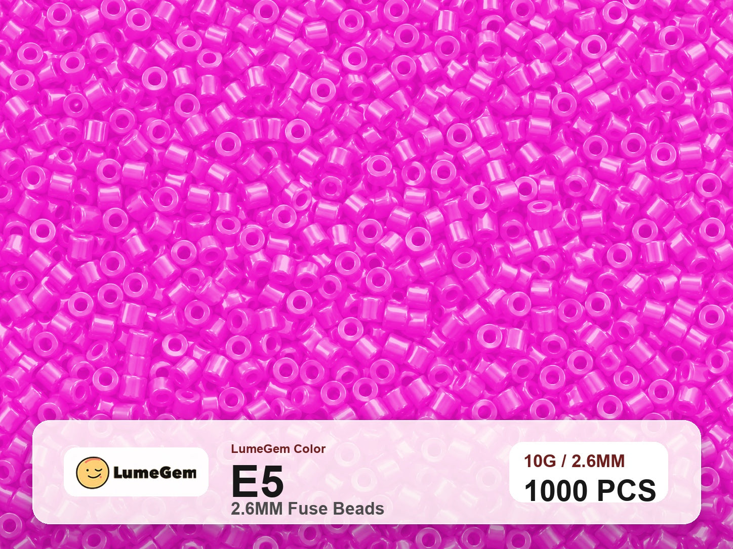 LumeGem E5 Pink E5 2.6mm fuse beads