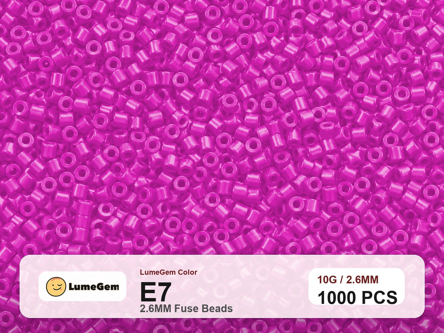 LumeGem E7 Pink E7 2.6mm fuse beads