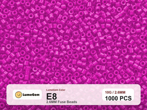 LumeGem E8 Pink E8 2.6mm fuse beads