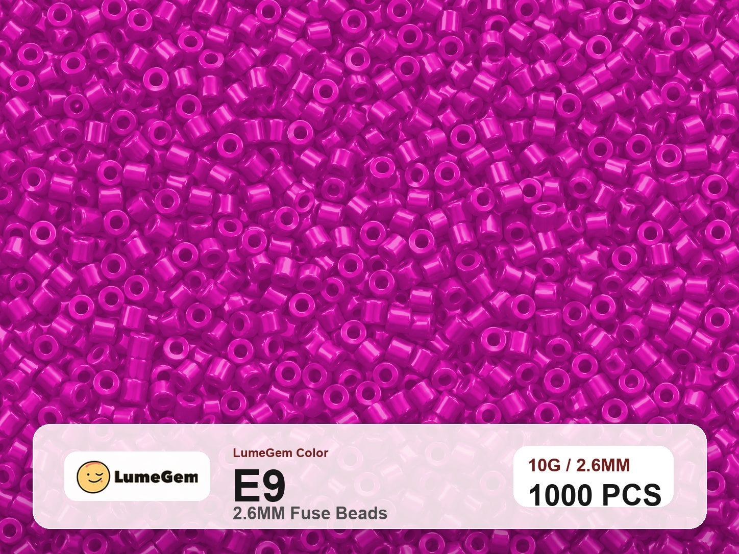 LumeGem E9 Pink E9 2.6mm fuse beads