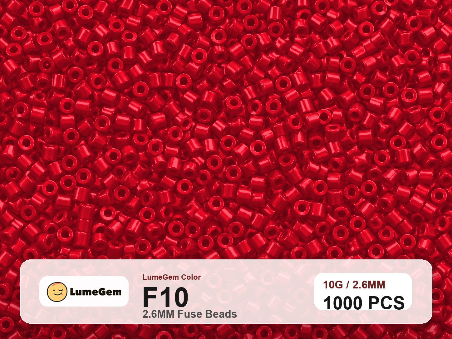 LumeGem F10 Red F10 2.6mm fuse beads