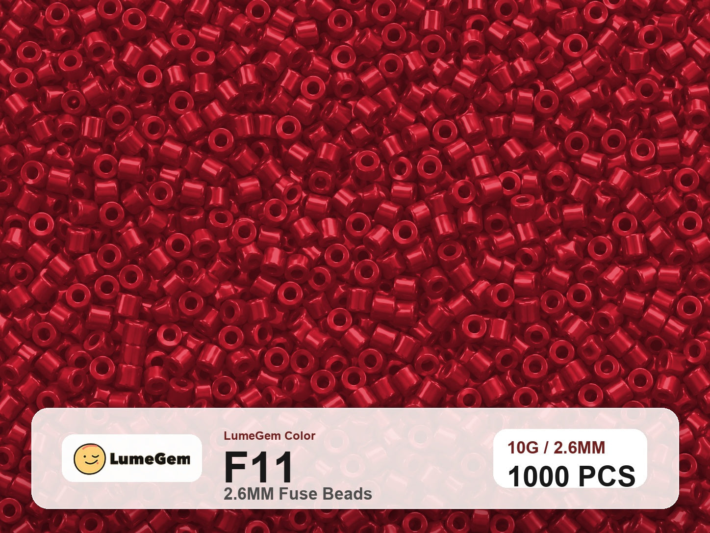 LumeGem F11 Red F11 2.6mm fuse beads