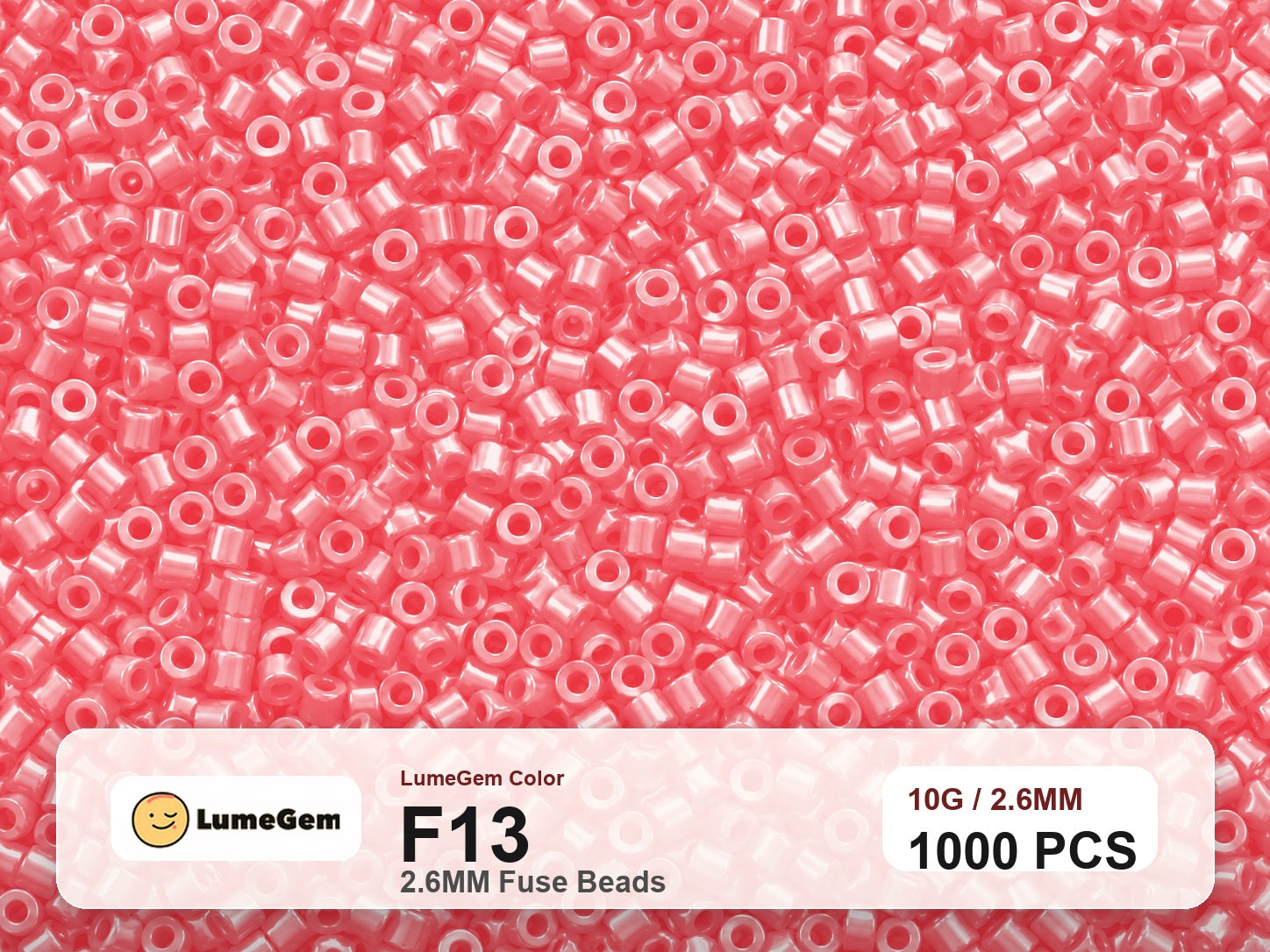 LumeGem F13 Red F13 2.6mm fuse beads