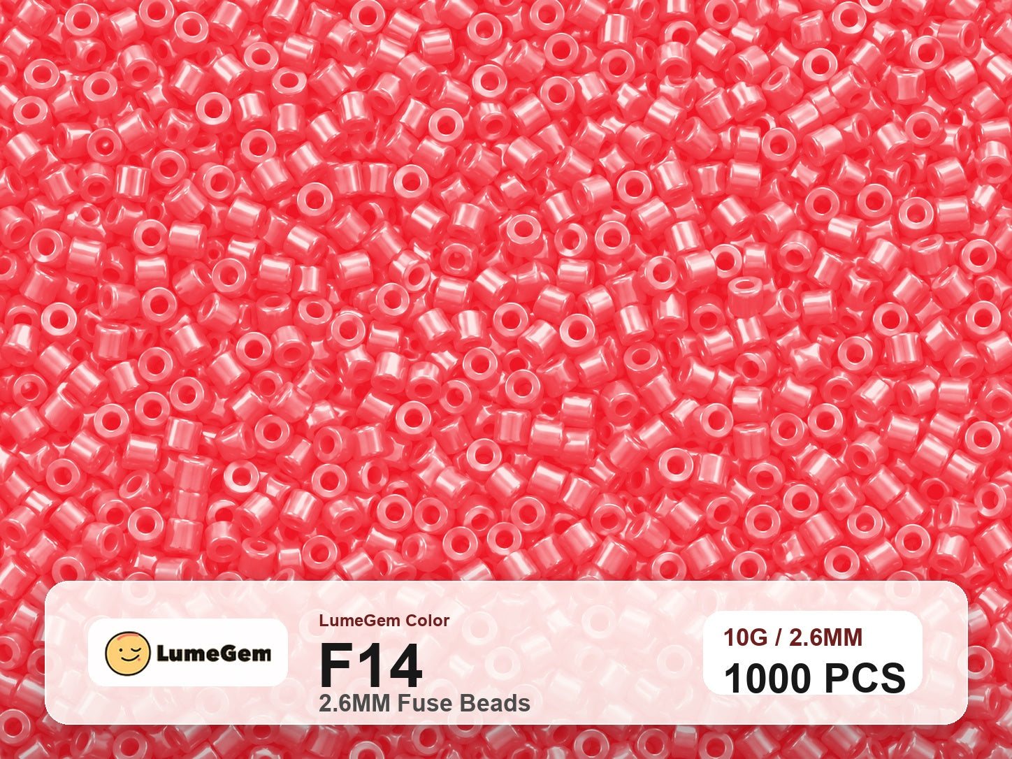 LumeGem F14 Red F14 2.6mm fuse beads