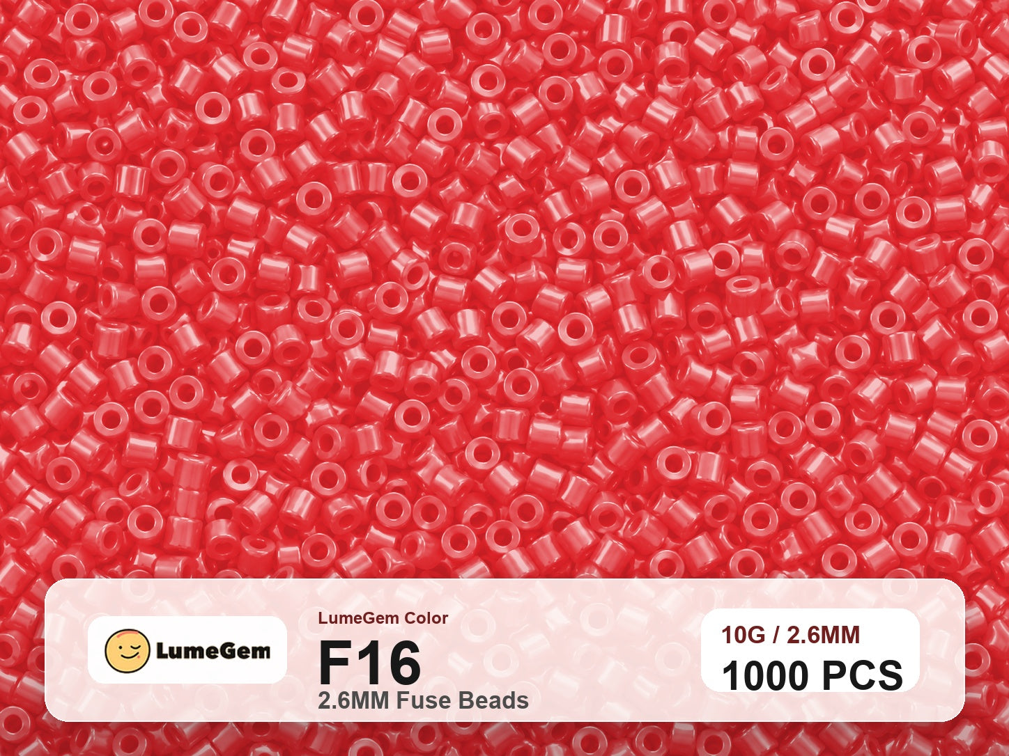 LumeGem F16 Red F16 2.6mm fuse beads