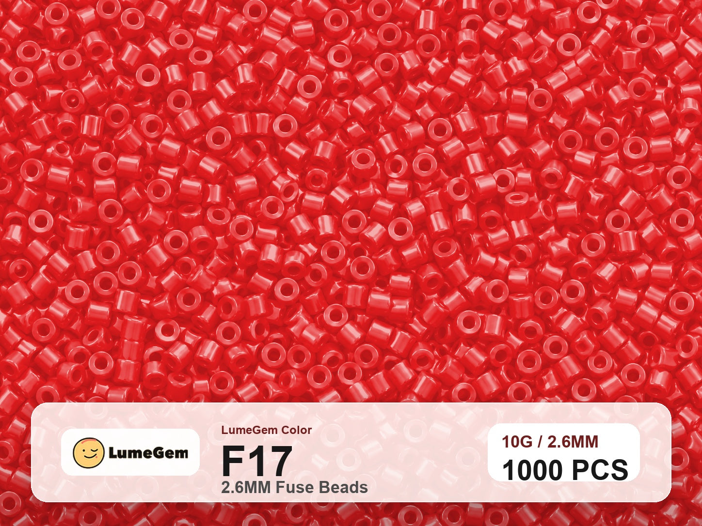 LumeGem F17 Red F17 2.6mm fuse beads