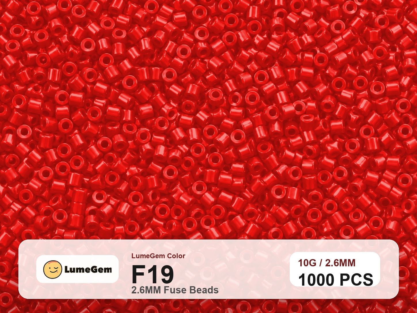 LumeGem F19 Red F19 2.6mm fuse beads